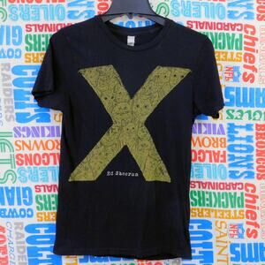 Ed Sheeran X Logo Cats T Shirt Size S Black Gold Music Merch
